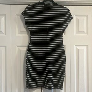 Black & White stripe knit dress